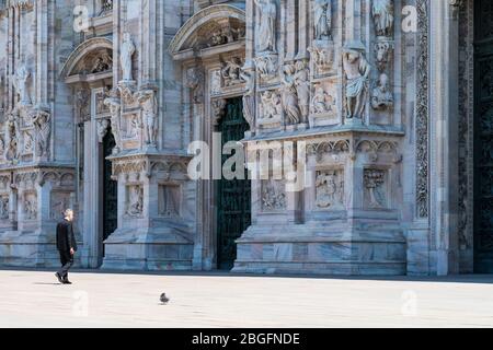 andrea bocelli during Andrea Bocelli at the Duomo Cathedral, Music Concert, Duomo Milano, Milan, Italy, April 12 2020 Stock Photo