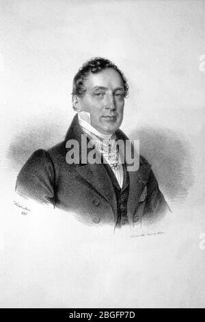 Hermann Josef Baron Diller Litho. Stock Photo