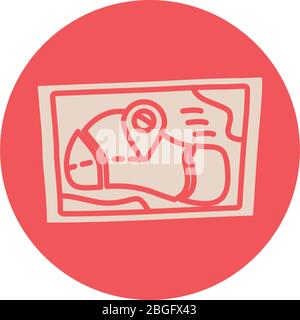paper map guide block style icon Stock Vector