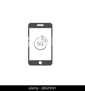 Phone with 5G icon Stock Vector