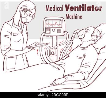Nurse read down information about patient condition. Stock Vector