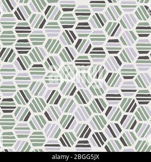 Seamless trendy hexagon mosaic tile swatch pattern Stock Vector