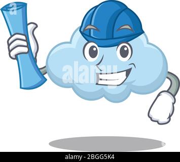 Smirking thunder cloud character cartoon Vector Image