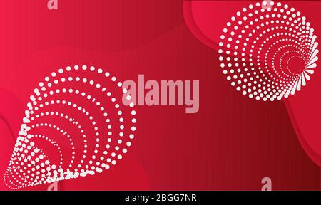 3d illustration of circles on abstract red background Stock Vector