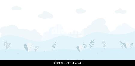 Abstract Floral Natural Seamless Cartoon Flat Texture Vector Background Illustration Pattern with Small Leaves Different Shapes on Ground Positive Con Stock Vector