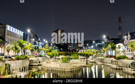 The Krukut River in the old town of Jakarta, Indonesia Stock Photo