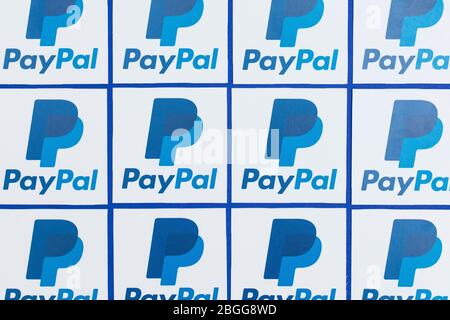 OXFORD, UK - JAN 31 2017: Paypal money transfer company logo printed on paper Stock Photo