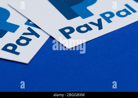 OXFORD, UK - JAN 31 2017: Paypal money transfer company logo printed on paper Stock Photo