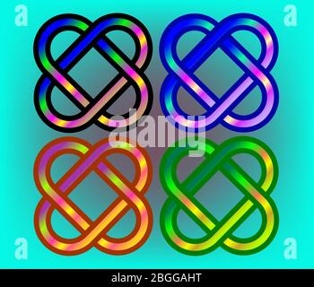Many colour Celtic Knot background Stock Vector