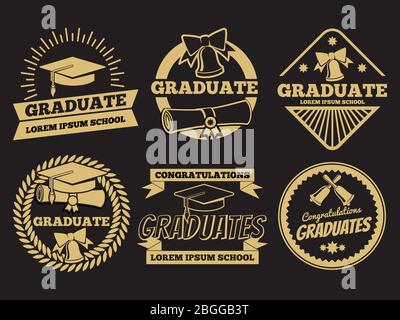 Student graduate badges. College graduation quotes, congratulations ...