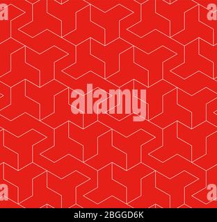 This is a illustration of Seamless Japanese pattern of shapes representing windmills Stock Vector