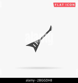 Electric Guitar flat vector icon. Glyph style sign. Simple hand drawn illustrations symbol for concept infographics, designs projects, UI and UX, webs Stock Vector