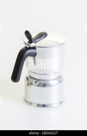 Stovetop espresso maker on camping stove, Fondo, Trentino, Italy Stock  Photo - Alamy