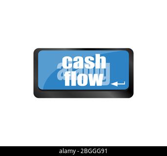 cash flow words button on keyboard keys Stock Photo