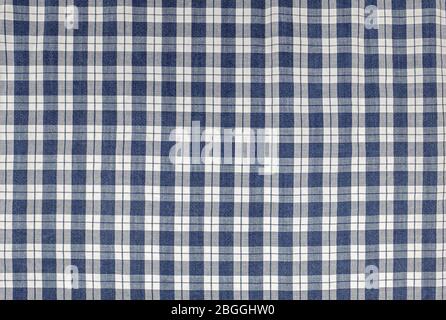 close up of a cotton fabric with checks and stripes Stock Photo