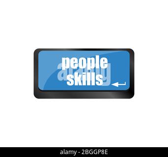 people skills words, message on enter key of keyboard Stock Photo