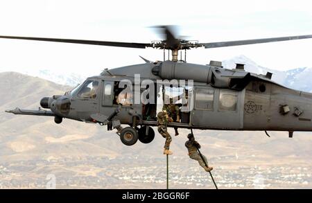 HH-60 Pave Hawk training. Stock Photo