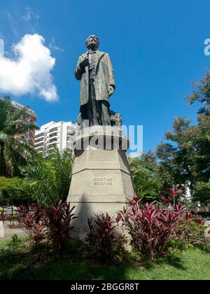 Vertical frame of a statue of Brazilian statesman Quinino Bocaiuva former minister foreign affairs and important in the proclamation of the republic Stock Photo