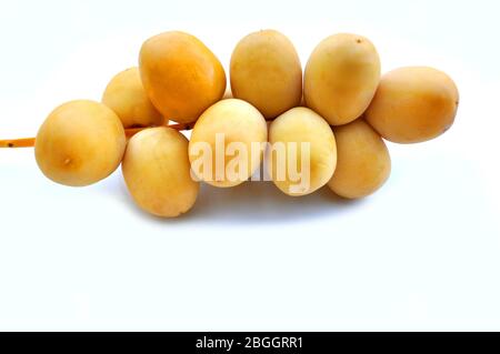Fresh dates isolated on white Stock Photo