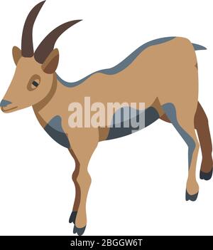 Mountains goat icon, isometric style Stock Vector