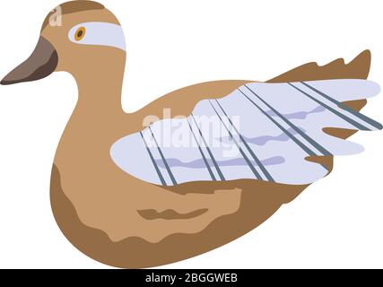 Canard duck icon, isometric style Stock Vector