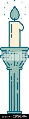 iconic tattoo style image of a candelabra Stock Vector