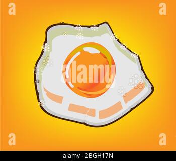 Good fried egg have morning day Stock Vector