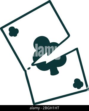 iconic tattoo style image of a torn card Stock Vector