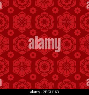 Traditional chinese and japanese floral seamless pattern design. Vector asian seamless texture background illustration Stock Vector