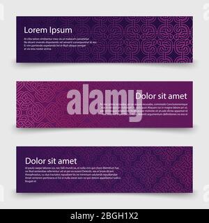 Abstract banners and poster template with decorative celtic knots. Vector illustration Stock Vector