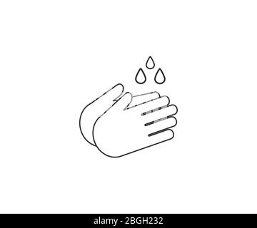 Hand washing icon. Vector illustration, flat design. Stock Vector