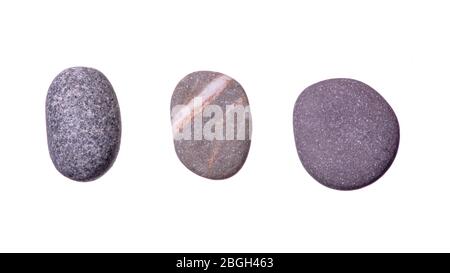 sea stones on a white background. close-up Stock Photo
