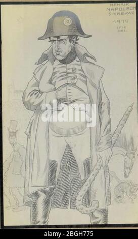 Hinko Smrekar as Napoleon self-caricature. Stock Photo