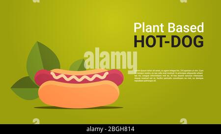 plant based beyond meat hot dog healthy lifestyle vegetarian food concept horizontal copy space vector illustration Stock Vector