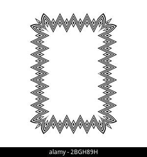 American ethnic indigenous square border frame set Stock Vector