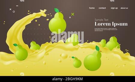 pear splash cartoon vector illustration Stock Vector Image & Art - Alamy