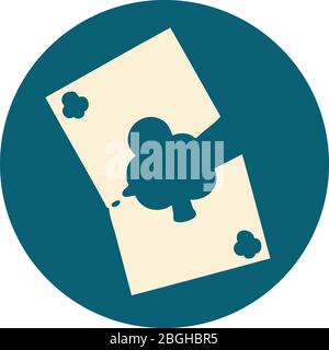 iconic tattoo style image of a torn card Stock Vector