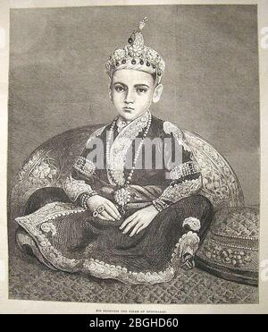 His Highness the Nizam of Hyderabad. Stock Photo