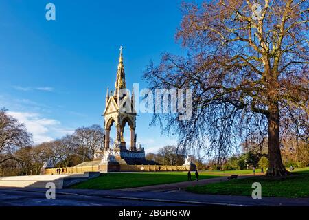 Kensington, London / UK - December 11 2019: The Albert Memorial in Kensington Gardens, London, England Stock Photo