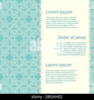 Vintage banner or poster template with vector celtic knots illustration Stock Vector