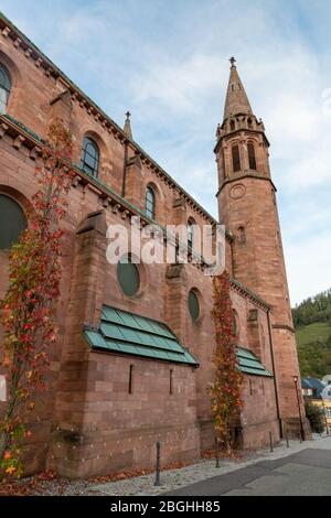 Evangelical church in Forbach village,  Germany Stock Photo