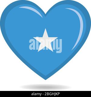 Somalia national flag in heart shape vector illustration Stock Vector