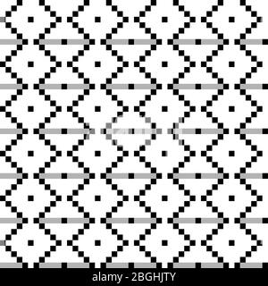 American Ethnic Seamless art pattern with squares. Stock Vector
