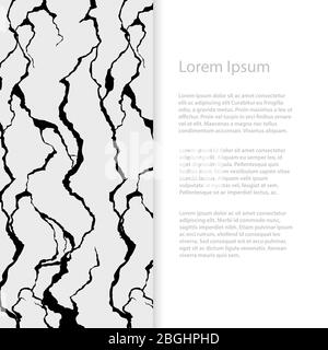 Abstract flyer banner poster template with vector wall cracks. Vector illustration Stock Vector