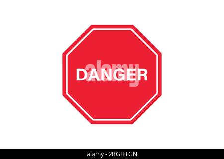 Flat yellow hazard warning symbol. Warning icon and sign of danger isolated on white background for use on web design, typography, ui, app, on the roa Stock Vector