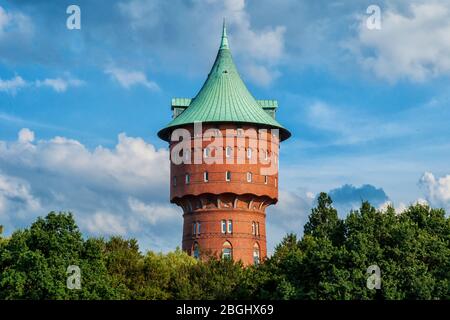 a historic water tower in Cuxhaven Stock Photo