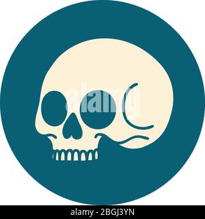 iconic tattoo style image of a skull Stock Vector