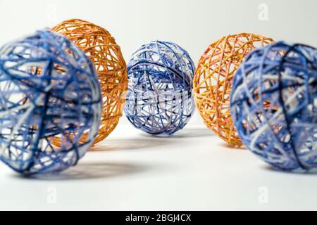 Easter decoration Wool Eggs. Isolated. Lower Bavaria. Germany. Stock Photo