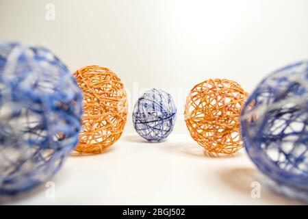 Easter decoration Wool Eggs. Isolated. Lower Bavaria. Germany. Stock Photo