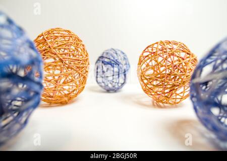 Easter decoration Wool Eggs. Isolated. Lower Bavaria. Germany. Stock Photo